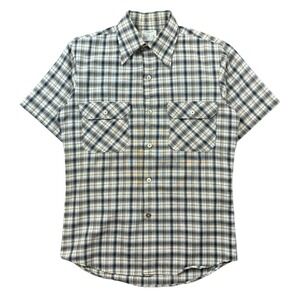 True Vintage JC Penny Big Mac Shirt Men's Small Plaid Button Up Short Sleeve 70s